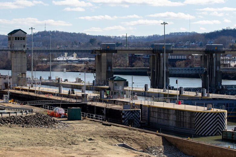 The U.S. Army Corps of Engineers is currently conducting fully integrated system tests on the new navigation chamber, which measures 84 feet wide by 720 feet long.
