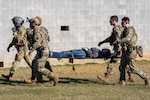 Air National Guard security forces participate in a mass casualty event at the PATRIOT 24 exercise at Combined Arms Collective Training Facility, Camp Shelby, Mississippi, Feb. 19, 2024. The disaster-response training exercise was conducted by National Guard units working with federal, state and local emergency management agencies and first responders.