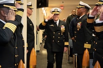 WASHINGTON NAVY YARD – Rear Adm. Tom Anderson relieved Tom Rivers, Senior Executive Service (SES) as Program Executive Officer (PEO), Ships in a ceremony held February 21.