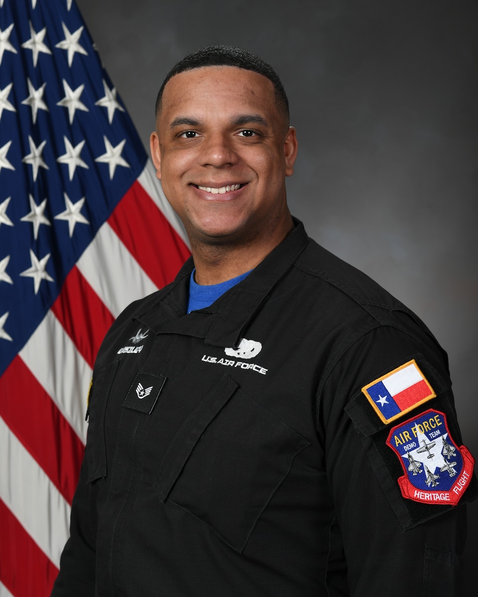 a photo of an F-35 Demo Team crew chief