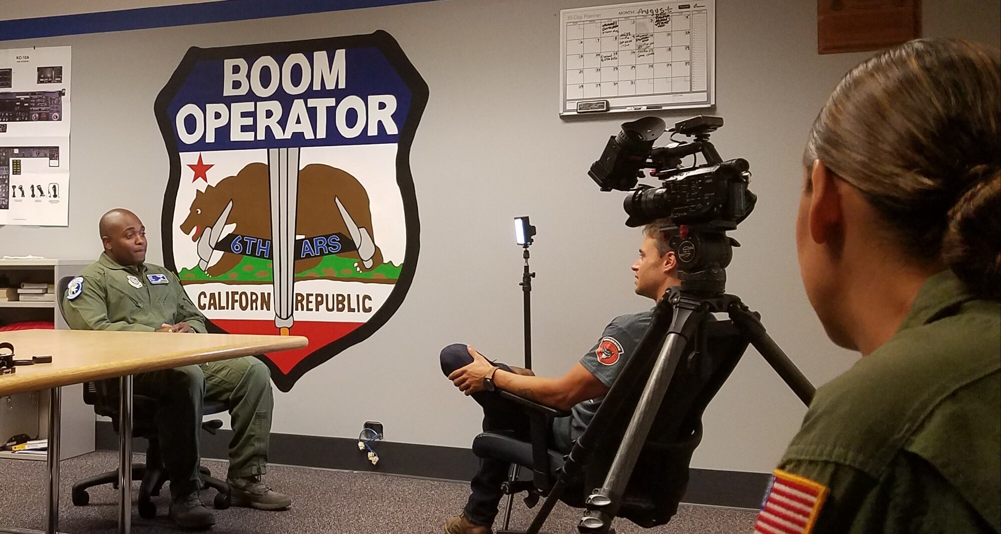 Airman being interviewed.