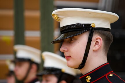 Alaska Air National Guardsman volunteers as JROTC drill judge