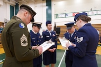 Alaska Air National Guardsman volunteers as JROTC drill judge