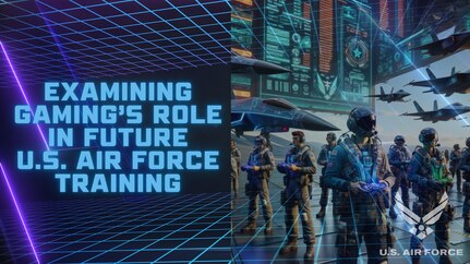AI generated rendering of future pilots using gaming to train to fly airplanes on futuristic looking background