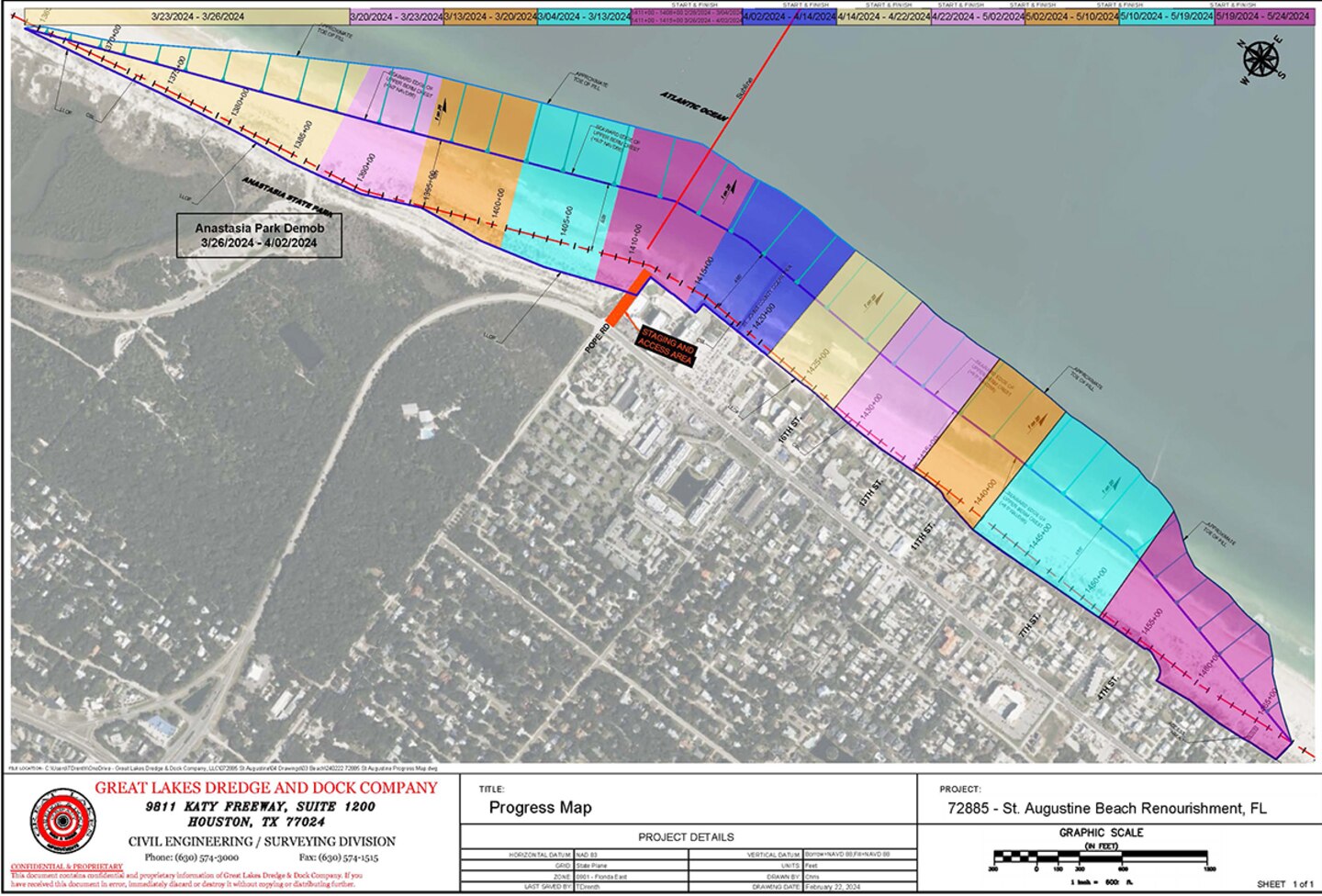 Map of 2024 St Augustine Beach Renourishment template
