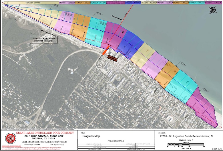 Map of 2024 St Augustine Beach Renourishment template