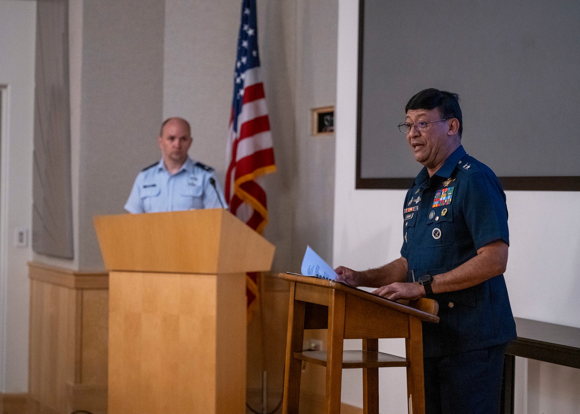 Photo of Philippine Air Force officer speaking