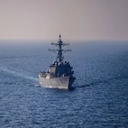 On Feb. 24 at 5 p.m. (Sanaa time), USS Mason (DDG 87) shot down one Anti-Ship Ballistic Missile (ASBM) launched into the Gulf of Aden from Iranian-backed Houthi controlled areas of Yemen. The missile was likely targeting MV Torm Thor, a U.S.-Flagged, owned, and operated chemical/oil tanker. Neither USS Mason nor MV Torm Thor were damaged and there were no injuries.