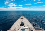 ATLANTIC OCEAN (Aug. 16, 2023) The Arleigh Burke-class guided-missile destroyer USS Paul Ignatius (DDG 117), steams ahead in the Atlantic Ocean, Aug. 16, 2023. Paul Ignatius is on a scheduled deployment in the U.S. Naval Forces Europe area of operations, employed by the U.S. Sixth Fleet to defend U.S., allied and partner interests. (U.S. Navy photo by Mass Communication Specialist 1st Class Zac Shea)