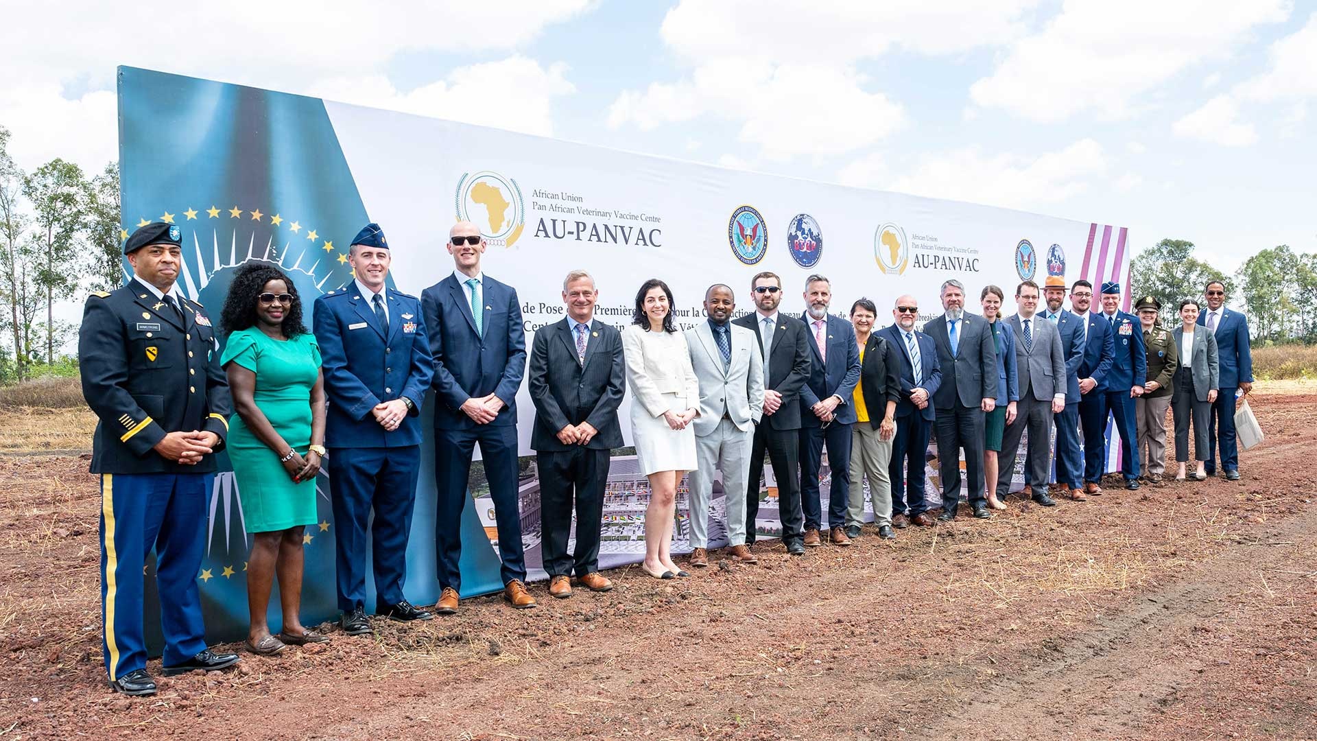 Members of the Defense Threat Reduction Agency (DTRA) participated in a ground-breaking ceremony for the new African Union (AU)-Pan-African Veterinary Vaccine Center (PANVAC) laboratory and training center in Bishoftu, Ethiopia Feb 21.