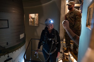 The Honorable Kristyn Jones, performing the duties of Under Secretary of the U.S. Air Force, visits a launch facility.