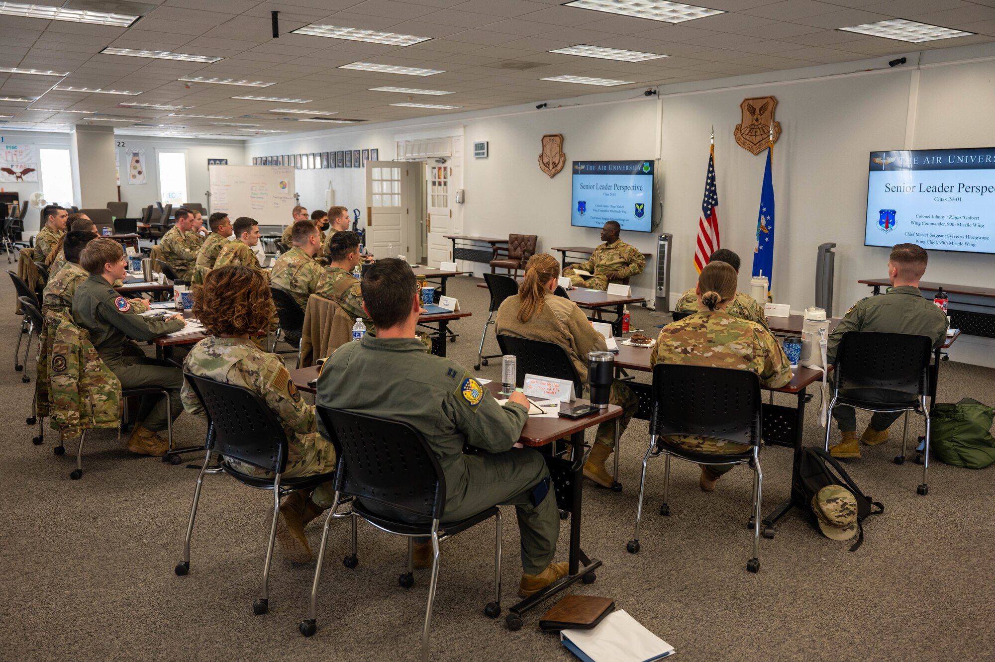 Flight commanders attend a leadership course.