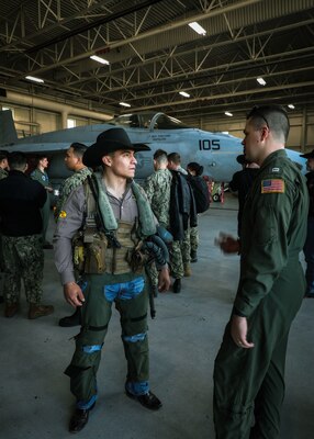 VFA-37 ‘Ragin’ Bulls’ Host Professional Bull Riders, Recognized with Sport’s ‘Be Cowboy’ Award