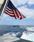 A West Coast-based Naval Special Warfare unit conducts underway training with members of a Japanese Special Boat Unit near Naval Base White Beach in Okinawa, Japan. Naval Special Warfare is the nation's elite maritime special operations force, uniquely positioned to extend the Fleet's reach and gain and maintain access for the Joint Force in competition and conflict. (U.S. Navy photo by Mass Communication Specialist 1st Class Chelsea D. Meiller)