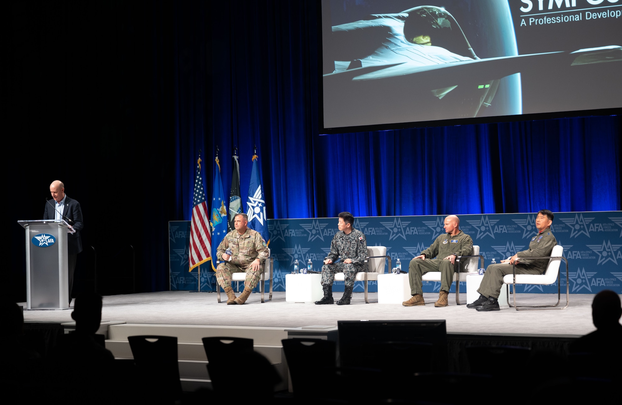 Brig. Gen. Anthony J. Mastalir, Commander, United States Space Forces Indo Pacific, participates in a panel at Air and Space Force Association’s Warfare Symposium on Feb 13, 2024.