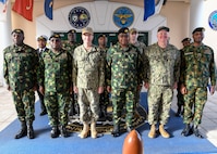 Adm. Stuart Munsch, commander, U.S. Naval Forces Europe-Africa (NAVEUR-NAVAF), and NAVAF staff members welcomed their Nigerian counterparts, including Rear Adm. Zakariyyah Muhammad, the Nigerian Navy’s Chief of Training and Operations, for staff talks onboard Naval Support Activity Naples, Italy, Feb. 27-28, 2024.