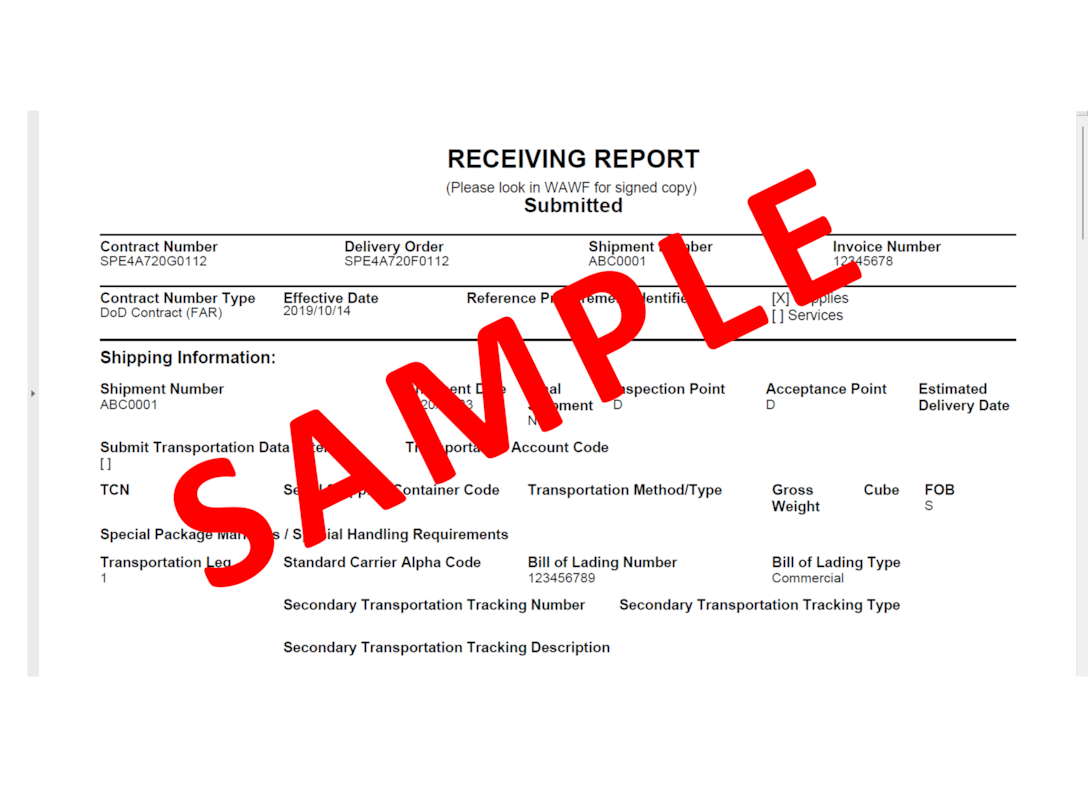Steps to take in the Combo Invoicing Process to create and submit an invoice (payment request) and a receiving report simultaneously.