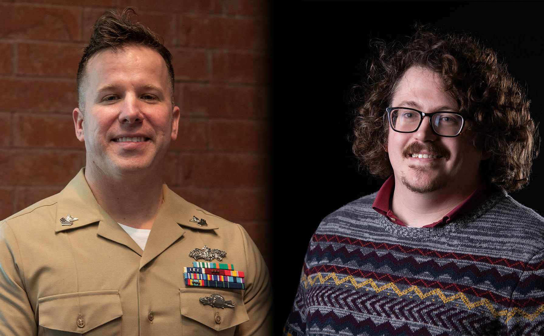 Side by side photo of IT Specialist FIrst Class Agressott (left) and Dr. Younts (right)