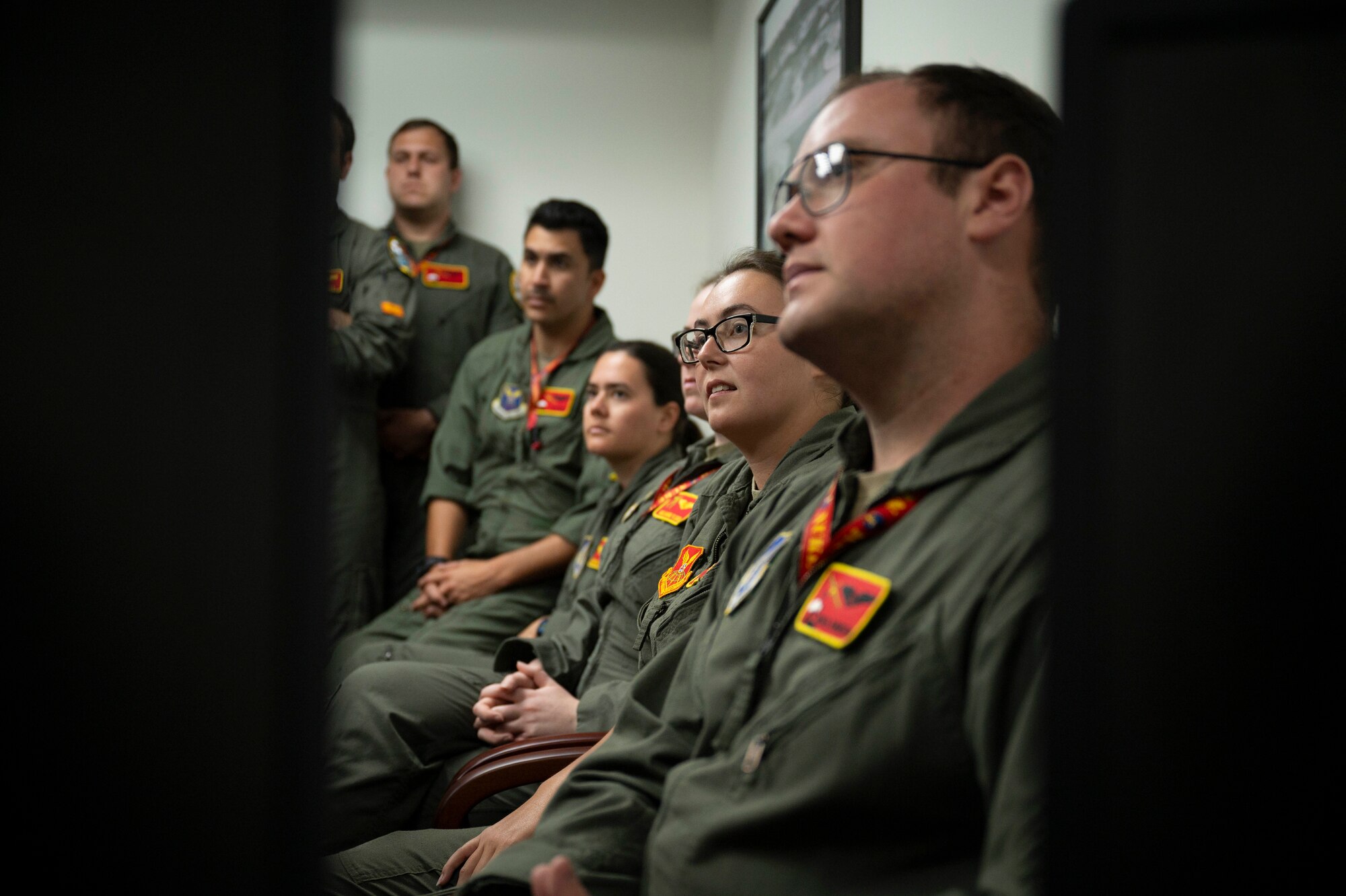 B-52 Stratofortress crews from the 23rd Expeditionary Bomb Squadron, Minot Air Force Base, North Dakota and the 49th Test and Evaluation Squadron, Barksdale Air Force Base, Louisiana, participated in hypersonic weapon familiarization training at Andersen Air Force Base, Guam, Feb. 27, 2024. The Department of Defense is developing hypersonic science and technology to ensure the U.S. can rapidly transition operational hypersonic systems. (U.S. Air Force photo by Airman 1st Class Spencer Perkins)