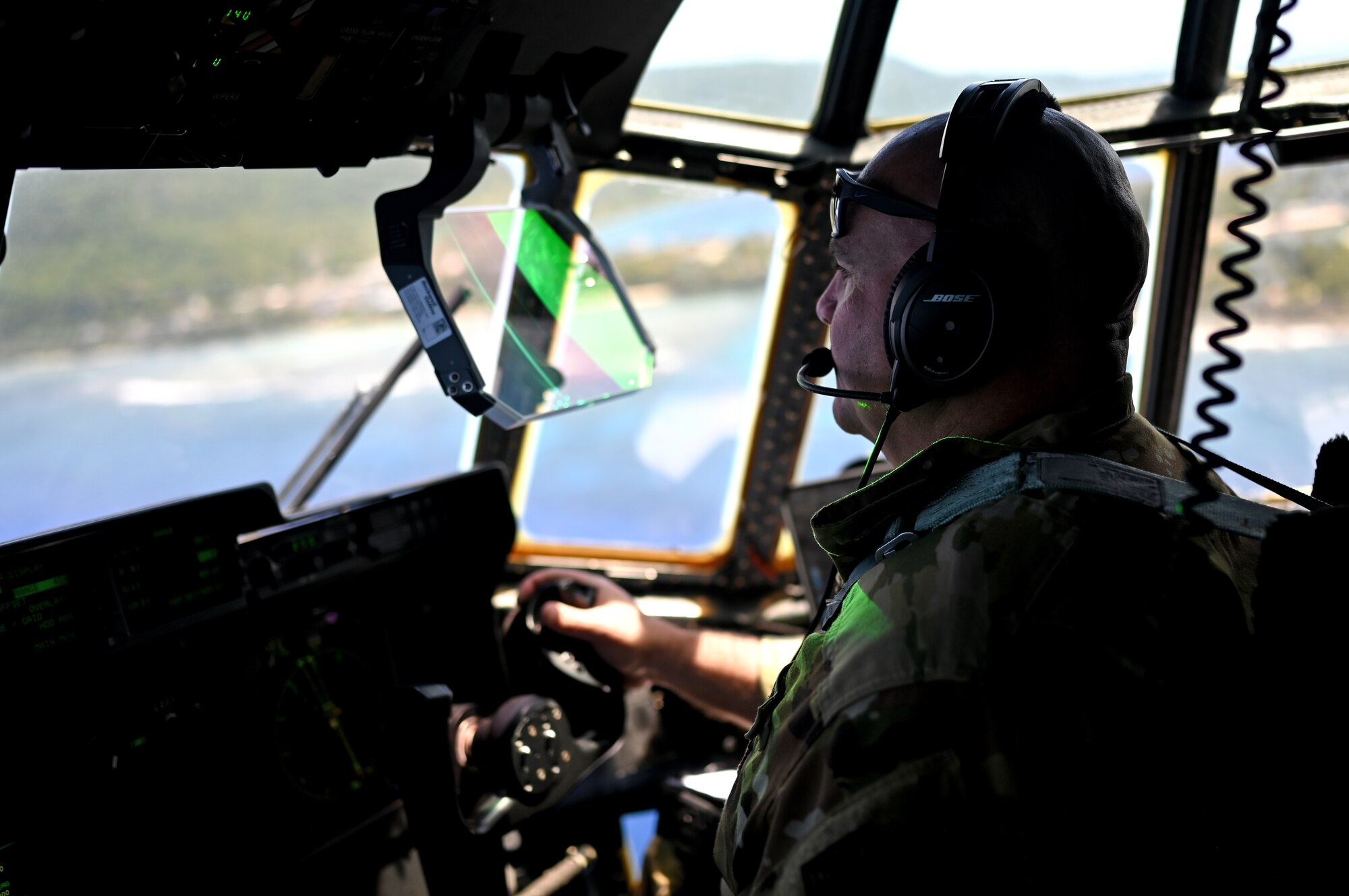 Pilot flying C-130J Super Hercules