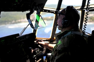 Pilot flying C-130J Super Hercules