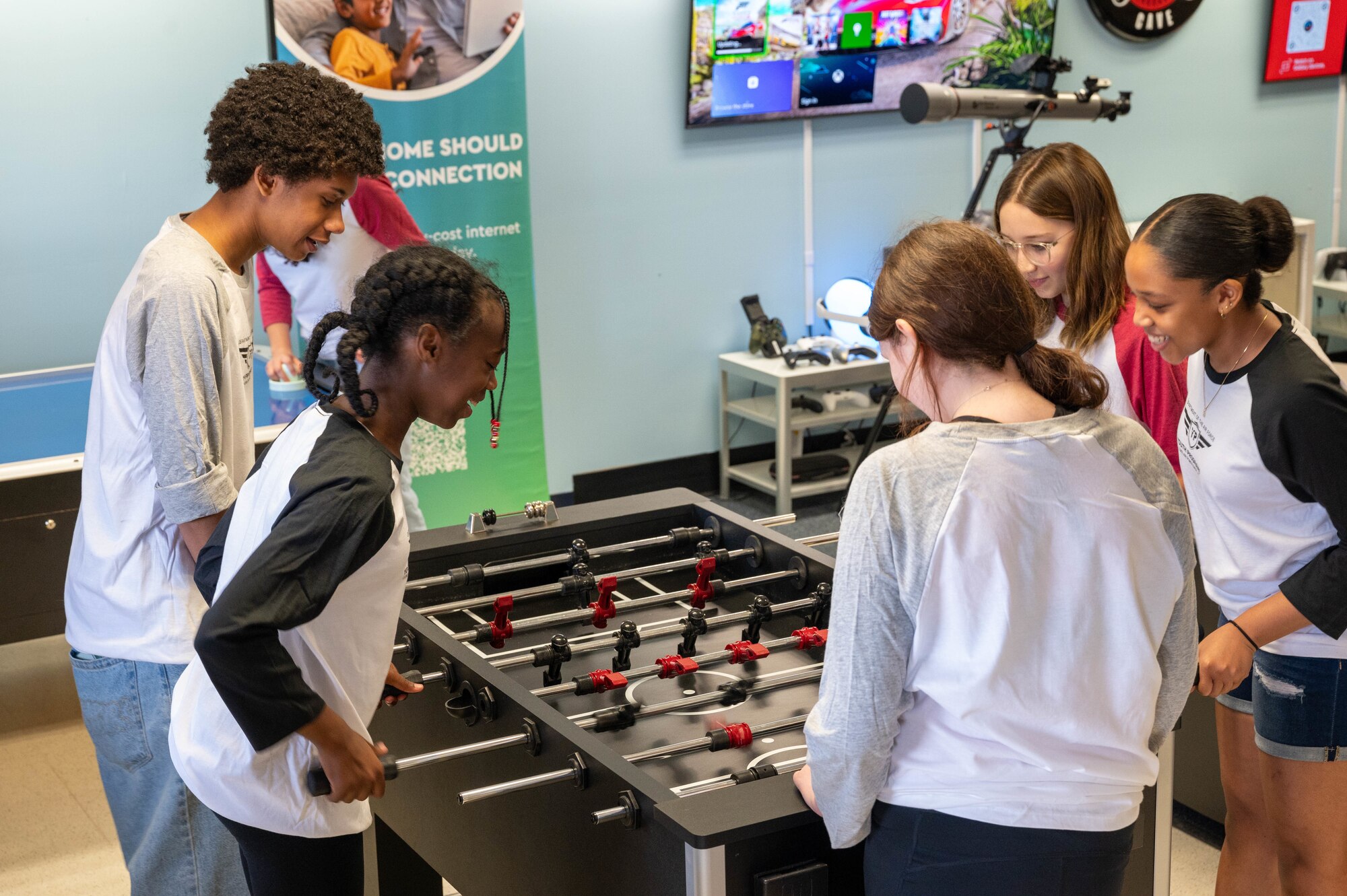 Luke Air Force Base children explore the newly built Cox Innovation Lab during its grand opening, Feb. 23, 2024, at Luke AFB, Arizona.