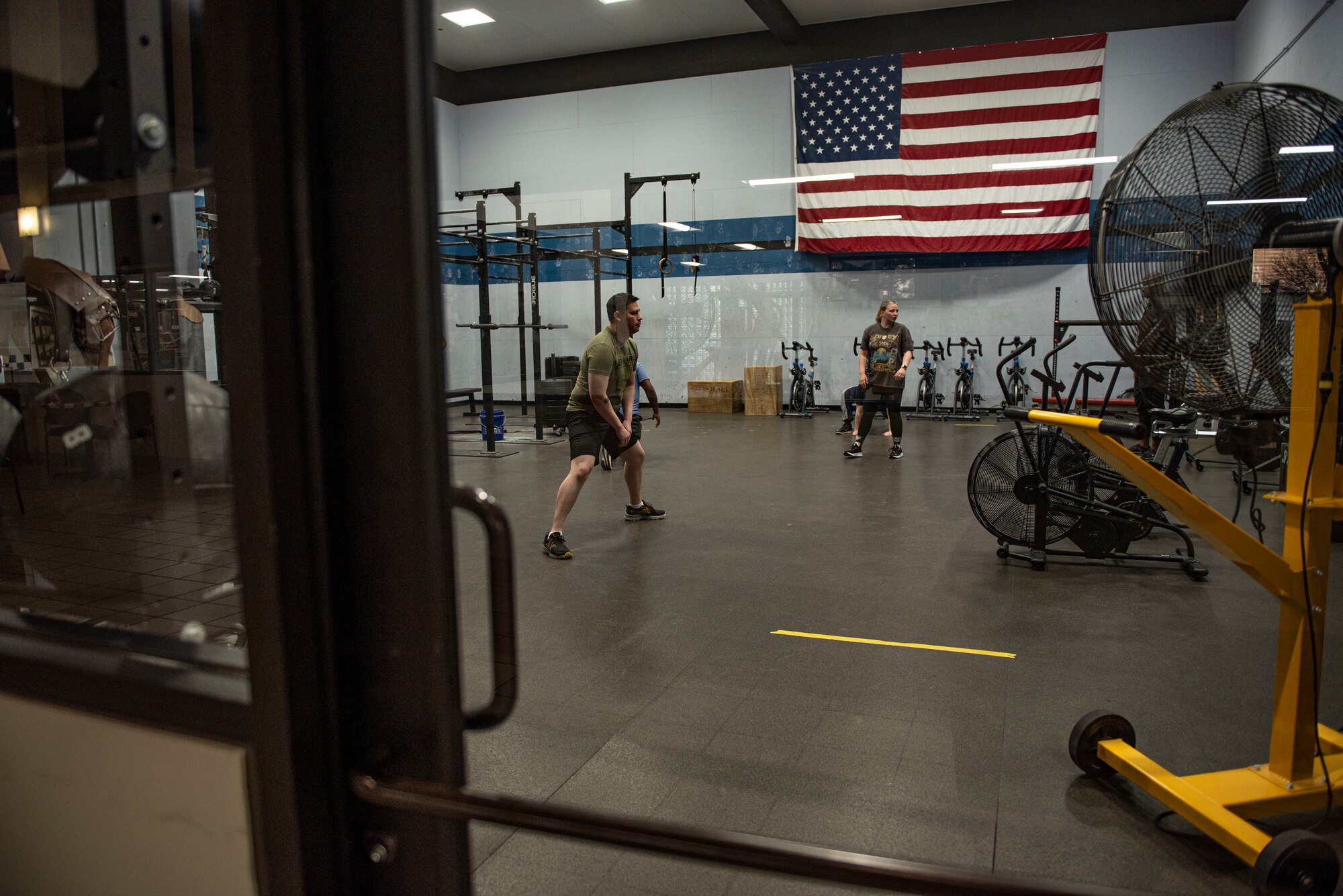 Airmen workout at Moody gym