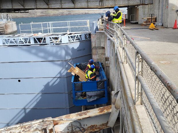 Contractors completed initial prep work around damaged areas. Several of the repair sites have been formed and poured.