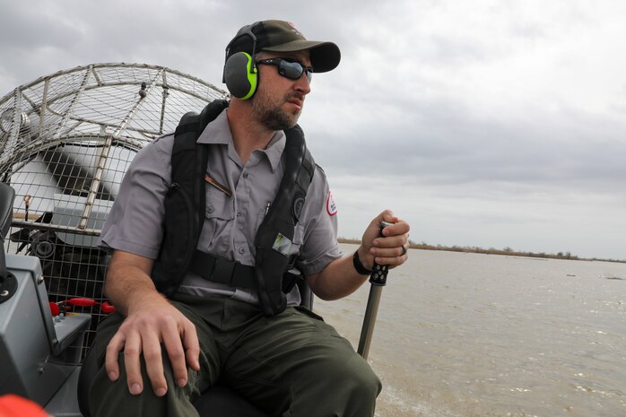 Each year, the Texas Parks and Wildlife Division (TPWD) closes crab fishing with wire mesh crab traps for ten days to give volunteers the opportunity to round up lost and abandoned traps. The closure is traditionally in late February or early March. Unattended traps “ghost fish” and kill blue crabs and other species unnecessarily and can also create a navigation hazard for boaters.
According to a press release from TPWD, since the “Crab Trap Roundup” began 22 years ago, volunteers have removed 42,500 derelict traps, saving an estimated 700,000 blue crabs, a valuable natural resource.
Each year at the Wallisville Lake Project, U.S. Army Corps of Engineers (USACE), Galveston District (SWG) personnel join the Crab Trap Roundup, while they patrol.