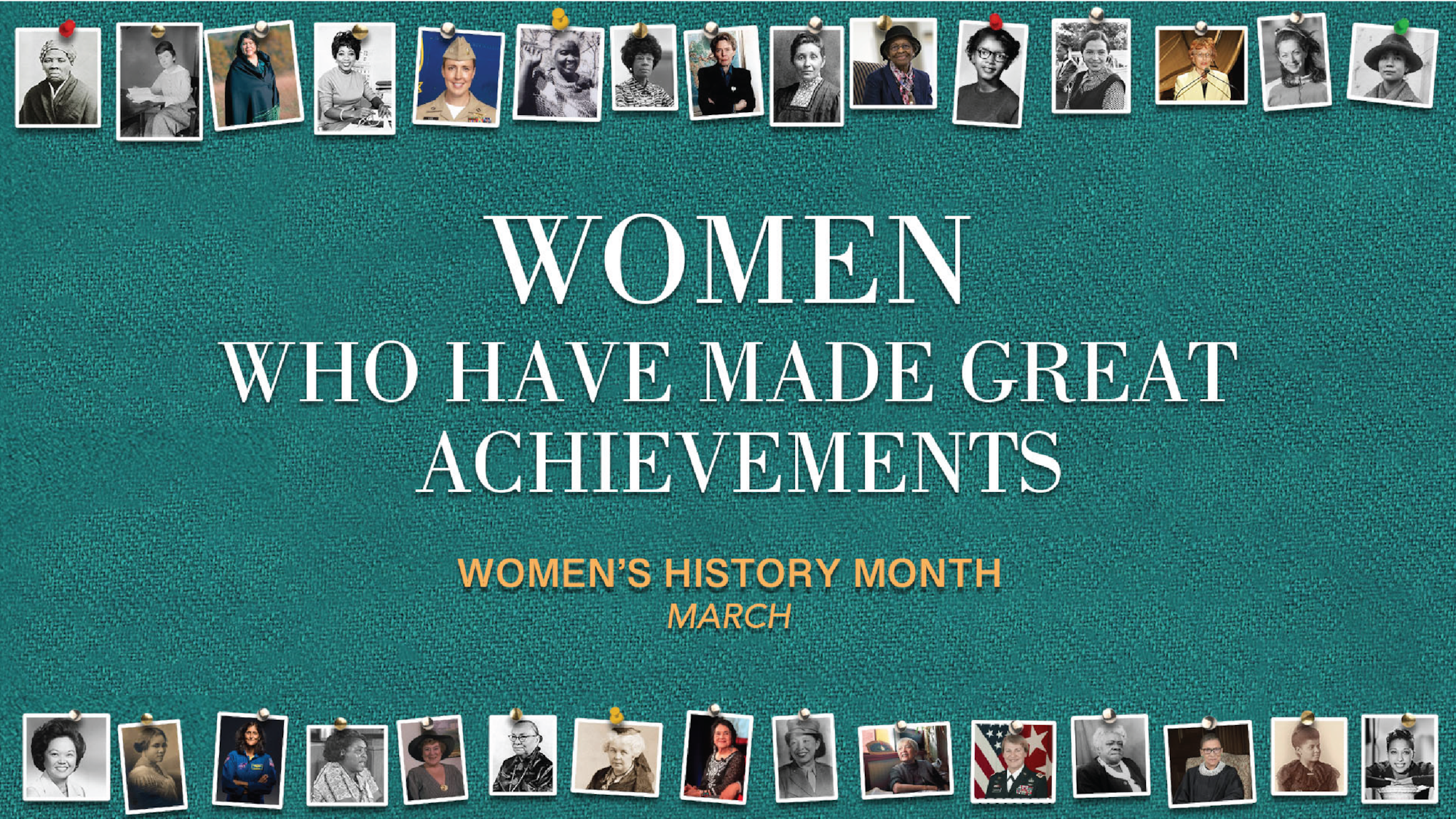 Graphic highlighting women who have made great achievements.