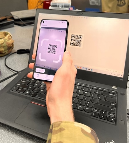 The Scientist and Engineer Demand Force Team (SEDFT) created an app to track equipment using QR codes, which made the process of Agile Combat Employment (ACE) operations much more efficient and effective during Cope North 24 at Andersen Air Base, Guam Feb. 15, 2024. Participants exercise interoperability during Cope North 24 through agile, integrated generation of airpower from dispersed locations across the Indo-Pacific, demonstrating Allied airpower resilience and survivability in a contested environment. (U.S. Photo courtesy of SEDFT team)