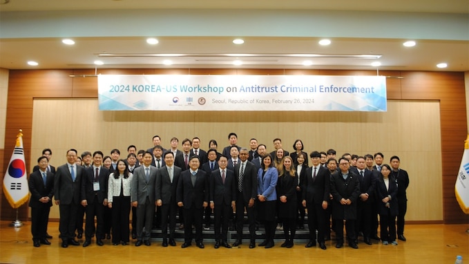 Representatives from the Department of the Army Criminal Investigation Division, Far East Fraud Resident Unit and the U.S. Department of Justice attended the 3rd Korea-U.S. Workshop on Antitrust Criminal Enforcement in Seoul, Republic of Korea, February 26, 2024.
