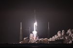 A Falcon 9 rocket launches from Cape Canaveral Space Force Station, Fla, Feb. 8, 2024.