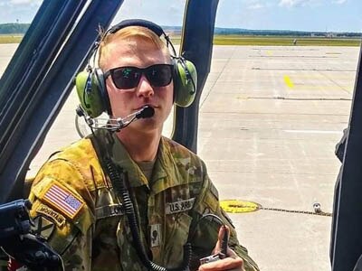 Courtesy Photo | (Photo courtesy Sgt. Chris Long) Sgt. Chis Long at work maintaining Blackhawk helicopters at Ft Drum, New York.