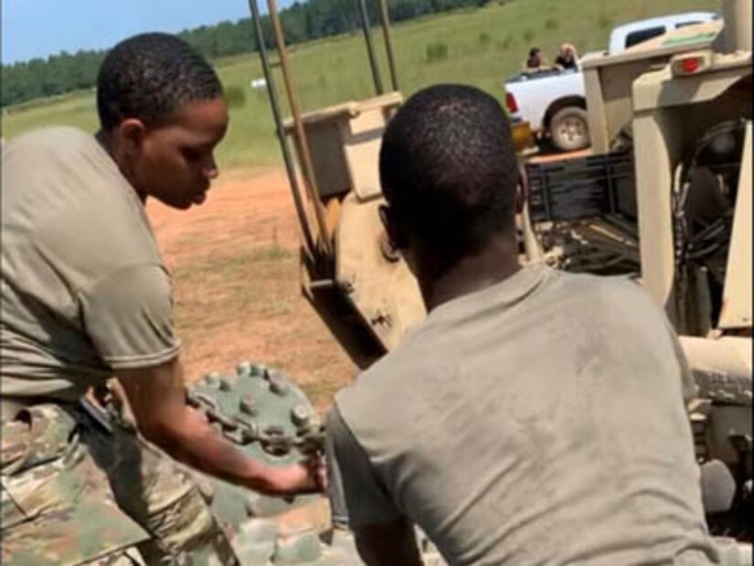 Courtesy Photo | (Photo courtesy Staff Sgt. Santanae Mack) Staff Sgt. Mack worked with heavy equipment in the construction yard on one of her deployments to Djibouti, Africa.