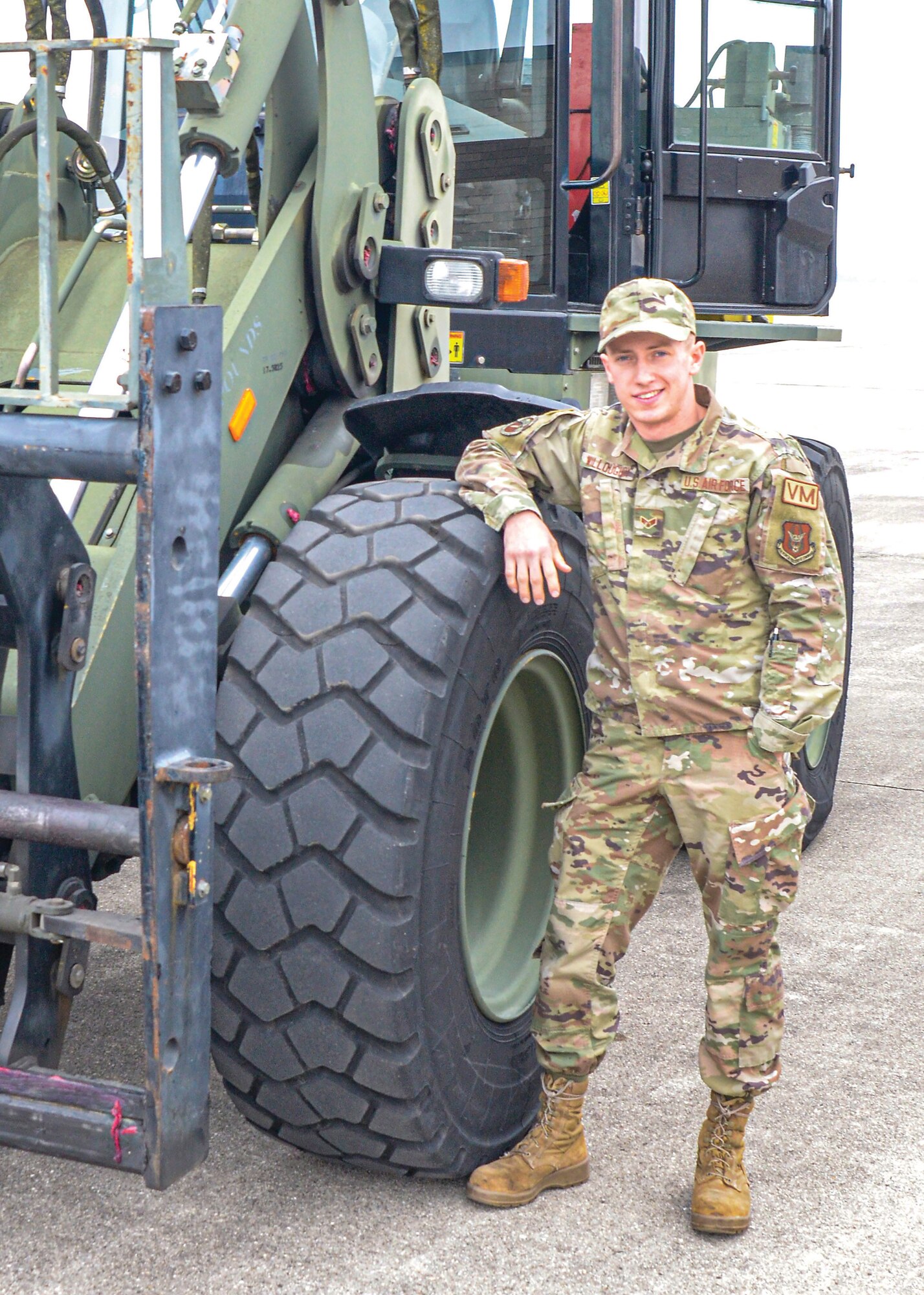 Senior Airman Austin Willoughby, 445th Logistics Readiness Squadron vehicle maintainer, is the 445th Airlift Wing January Spotlight Performer. (U.S. Air Force photo/Staff Sgt. Ethan Spickler)