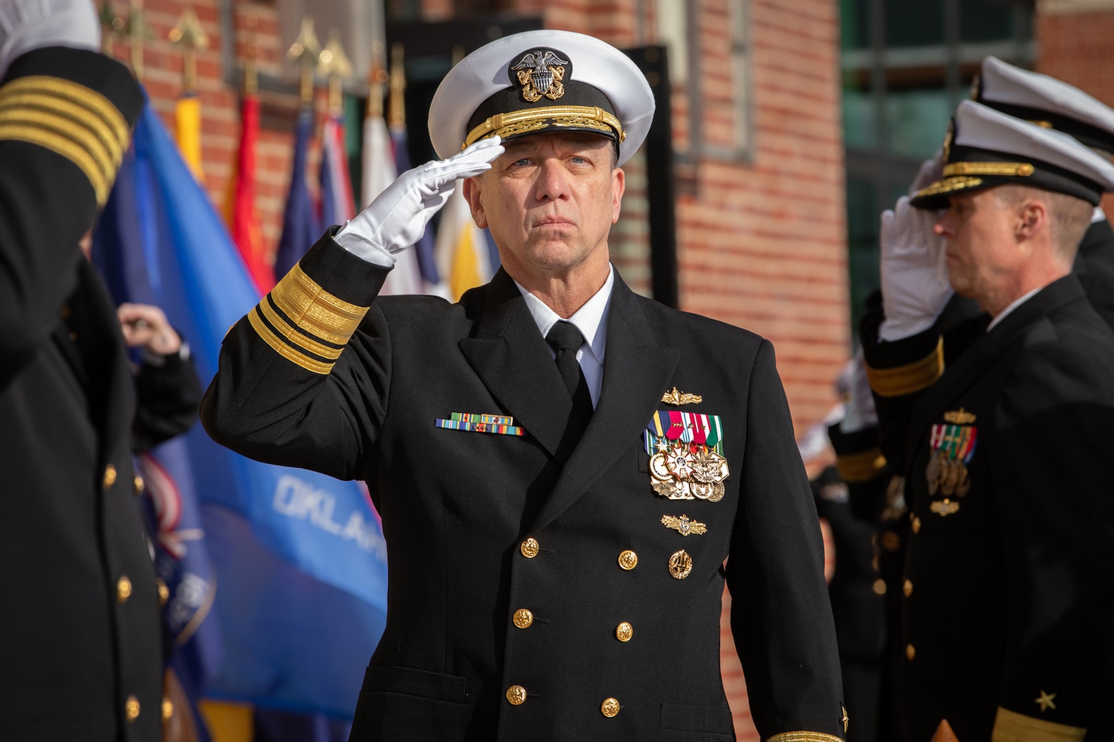 Vice Adm. James Downey assumed command from Rear Adm. Thomas Anderson as commander, Naval Sea Systems Command (NAVSEA) during a change of command ceremony at the Washington Navy Yard, Jan. 3. The ceremony was presided over by the Chief of Naval Operations Adm. Lisa Franchetti. (U.S. Navy photo by Laura Lakeway/RELEASED)