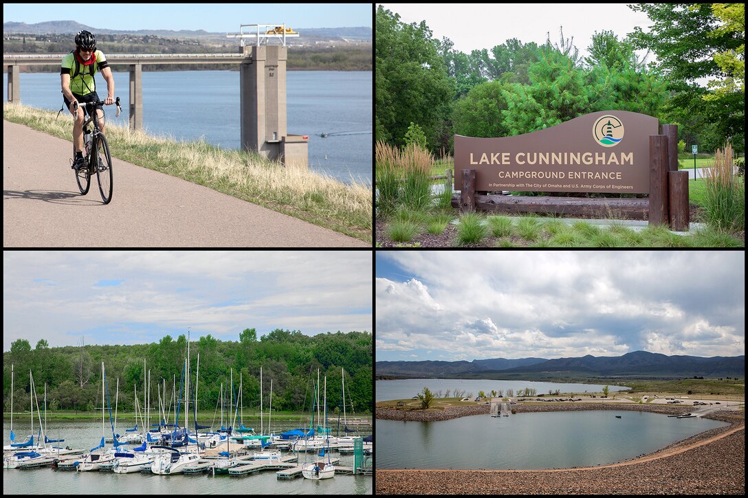 Photo collage of recreational areas.