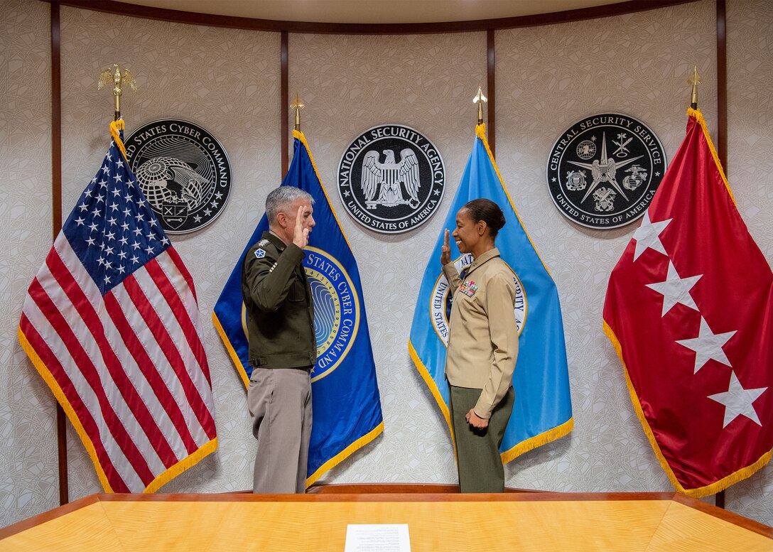 Today, I was honored to preside over the promotion ceremony for MajGen Lorna Mahlock. A true warfighter, she is the first Deputy Director for Combat Support for NSA Cybersecurity, making a difference for the Agency and the United States Marine Corps. Congratulations and OORAH!