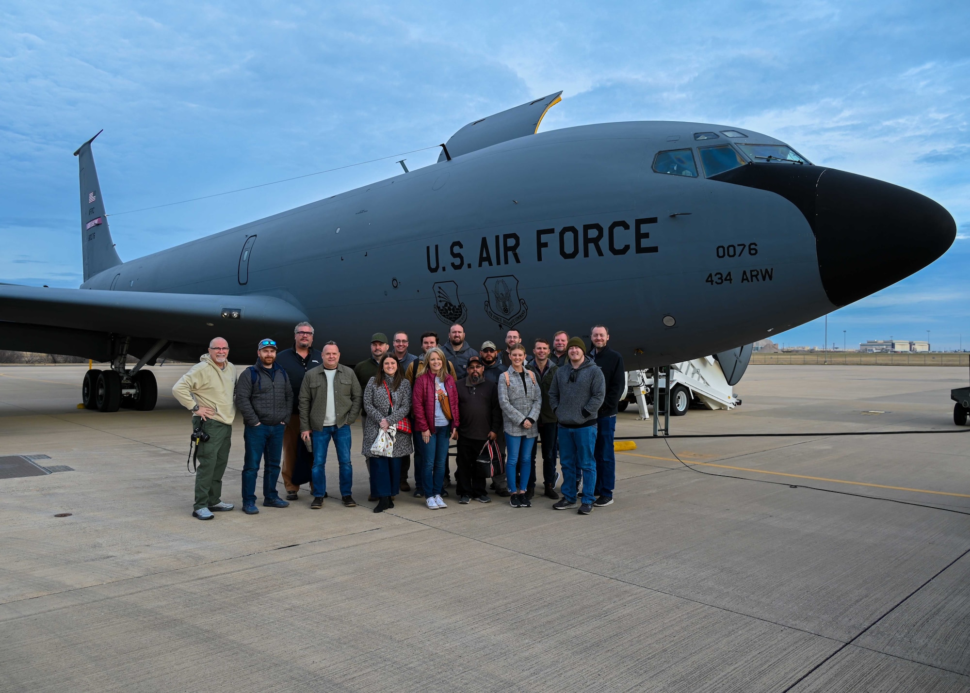 Group standing in front of KC-135