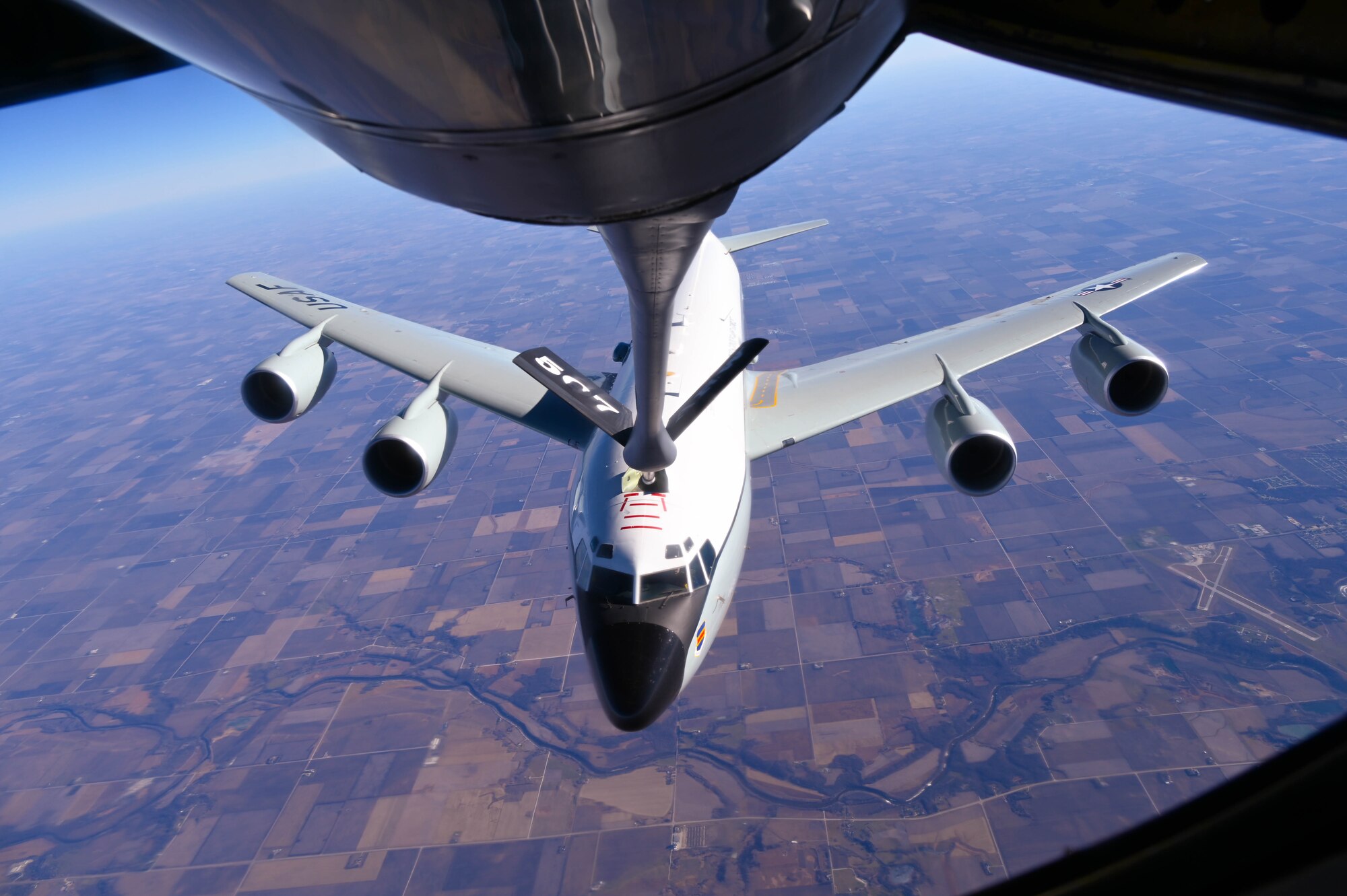 WC-135R refueling behind a KC-135