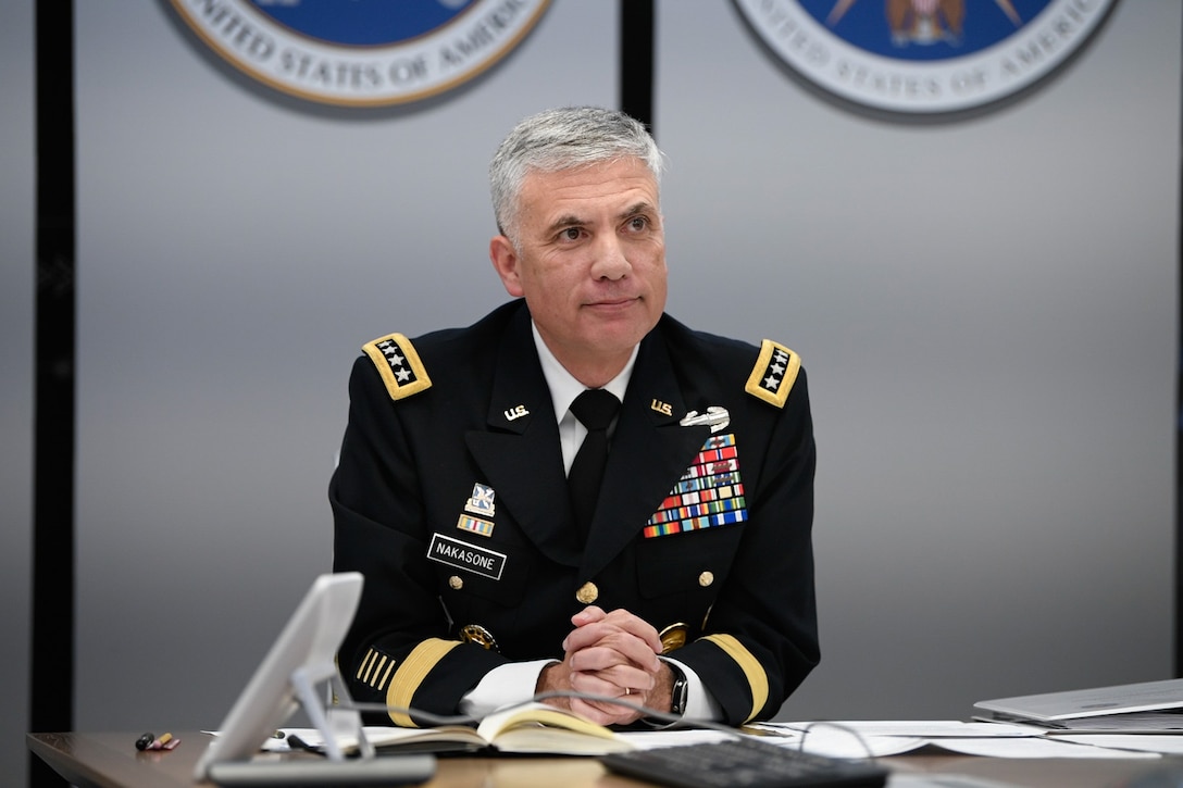 GEN Nakasone poses during National Boss Day.