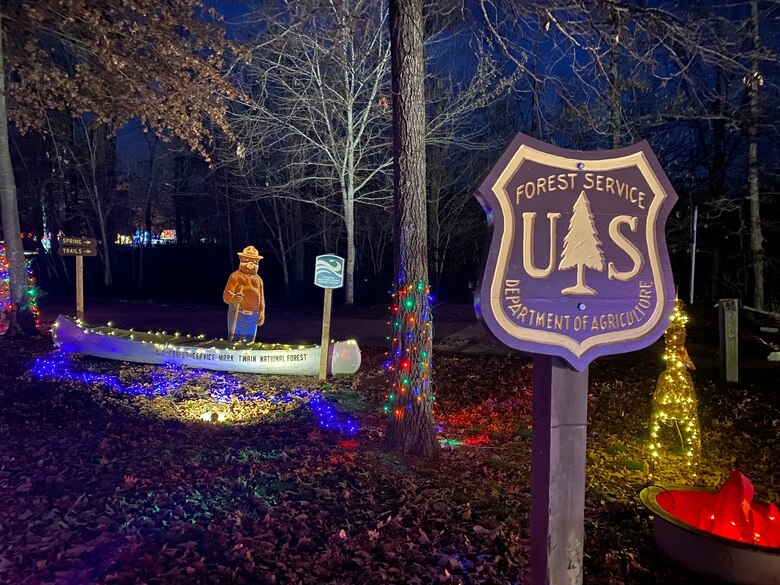 Many partners including area businesses, federal, state and local agencies, and churches donated their times and decorations to illuminate the Redman Creek West Recreation Area at Wappapello Lake during the annual Festival of Lights auto tour. This event sponsored by the Wappapello Lake Area Association and River Radio has continued for 31 years allowing local businesses, churches and clubs the opportunity to share their holiday spirit by festively decorating a campsite in the Redman Creek West Recreation Area.