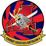 The official logo for Combat Logistics Battalion 4. CLB-4 provides direct support and tactical logistics to 4th Marine Regiment beyond its organic capabilities in the areas of motor transport and landing support.(U.S. Marine Corps Graphic By Cpl. Hunter Barber)