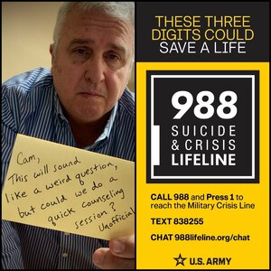 “Cam, this will sound like a weird question, but could we do a quick counseling session? Scheduled to be determined. Unofficial.” This was the last message I received from a fellow service member and friend who I met more than 13 years ago in school. I did not respond. Thirty-two days later he took his own life.