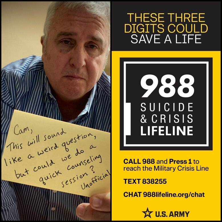 “Cam, this will sound like a weird question, but could we do a quick counseling session? Scheduled to be determined. Unofficial.” This was the last message I received from a fellow service member and friend who I met more than 13 years ago in school. I did not respond. Thirty-two days later he took his own life.