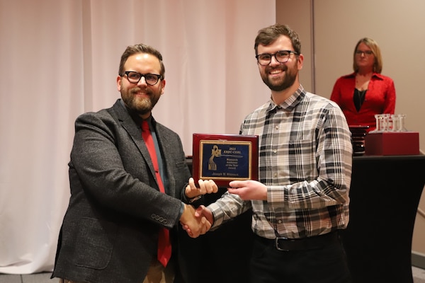 Joseph Wittrock was awarded the Research Assistant of the Year at CERL’s Luncheon and Award Ceremony in Champaign, Illinois on Dec. 7, 2023.