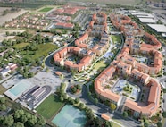 A digital rendering of the Villaggio Army Family Housing in Vicenza, Italy, Sept. 9, 2023. Vicenza's construction program is the Army’s current largest housing investment program valued at $373 million.