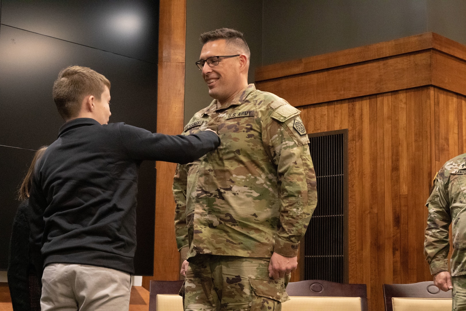 The Illinois Army National Guard’s staff officer in the Illinois Army National Guard Headquarters’ Plans, Operations, and Training Directorate (G3), Nicholas Krzensinki, was promoted to lieutenant colonel during a ceremony at the Illinois Military Academy on Camp Lincoln in Springfield on Jan. 4.