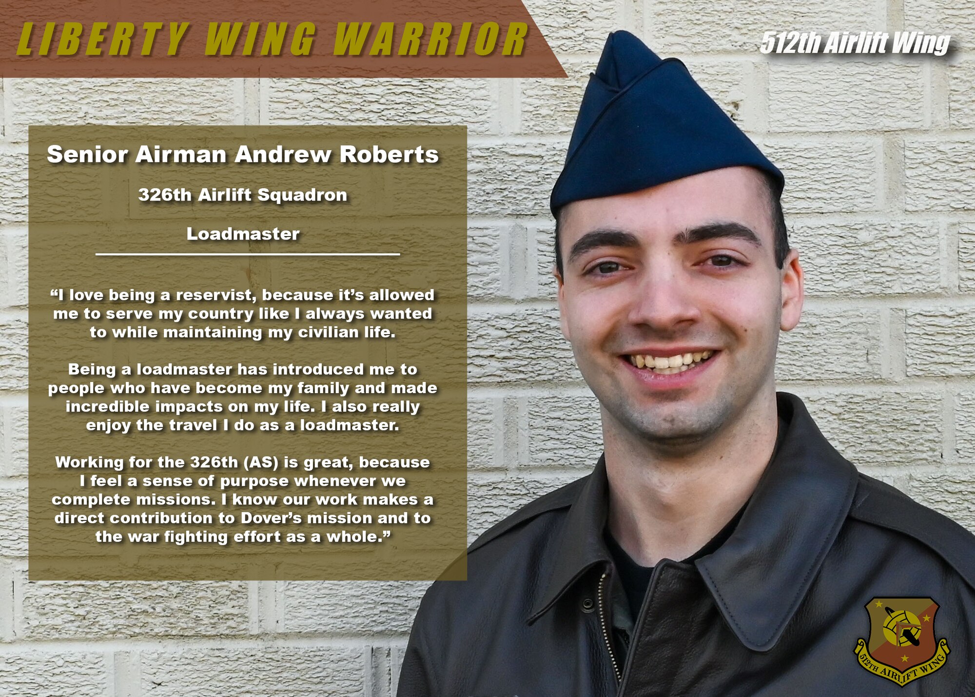 Liberty Wing Warrior: Senior Airman Andrew Robert